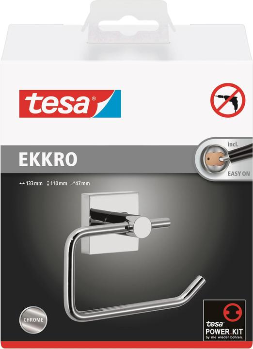 Actual product image tesa EKKRO toilet roll holder incl. adhesive solution without drilling