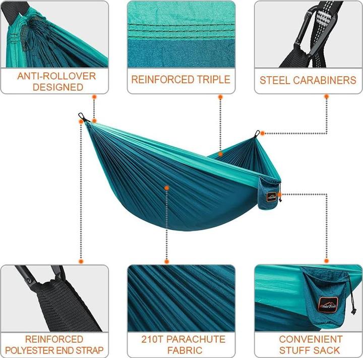 Actual product image AnorTrek Camping Hängematte mit Baumgurten (230 kg)
