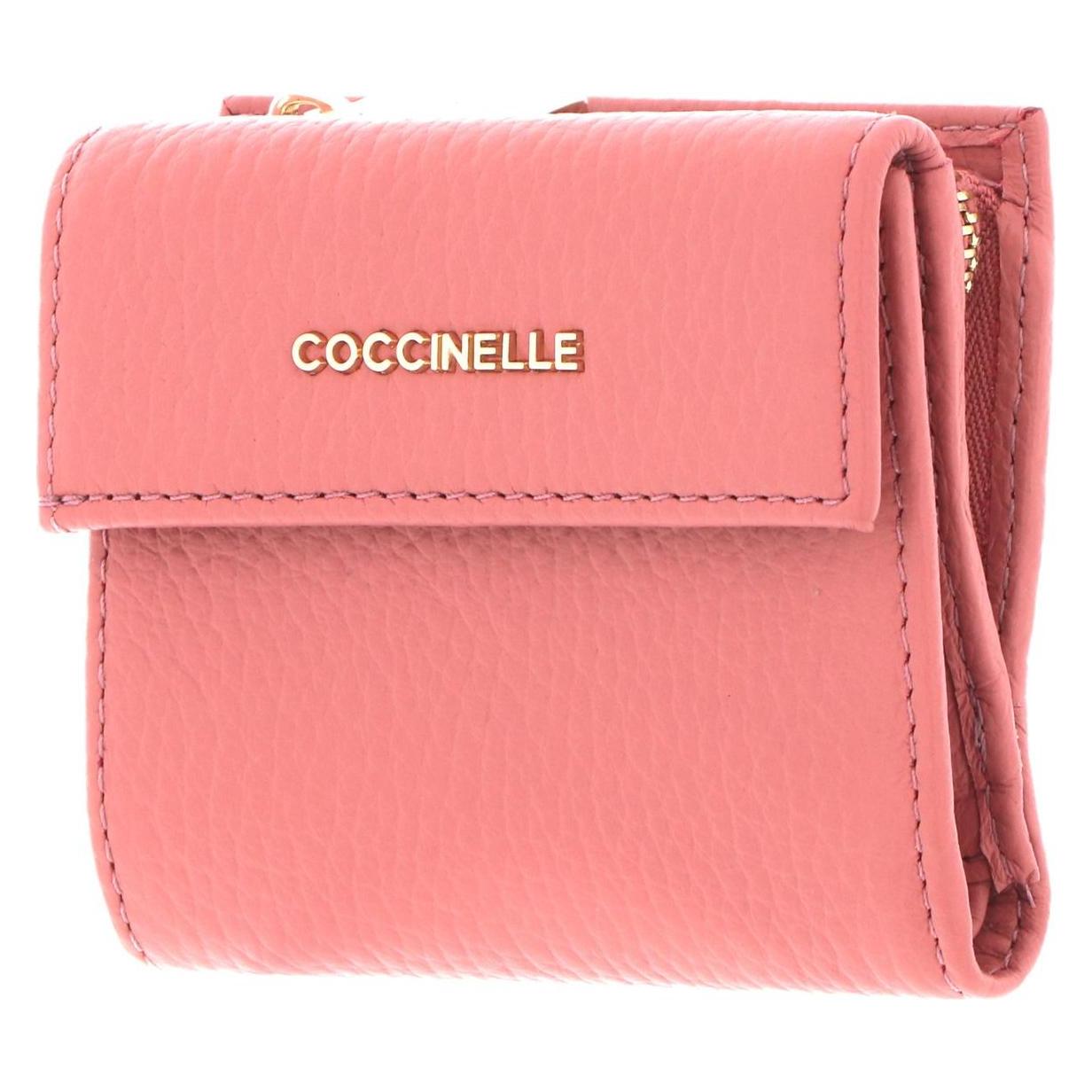 Coccinelle, Damen, Portemonnaie, Metallic Soft Mini Wallet Grainy Leather, Rosa