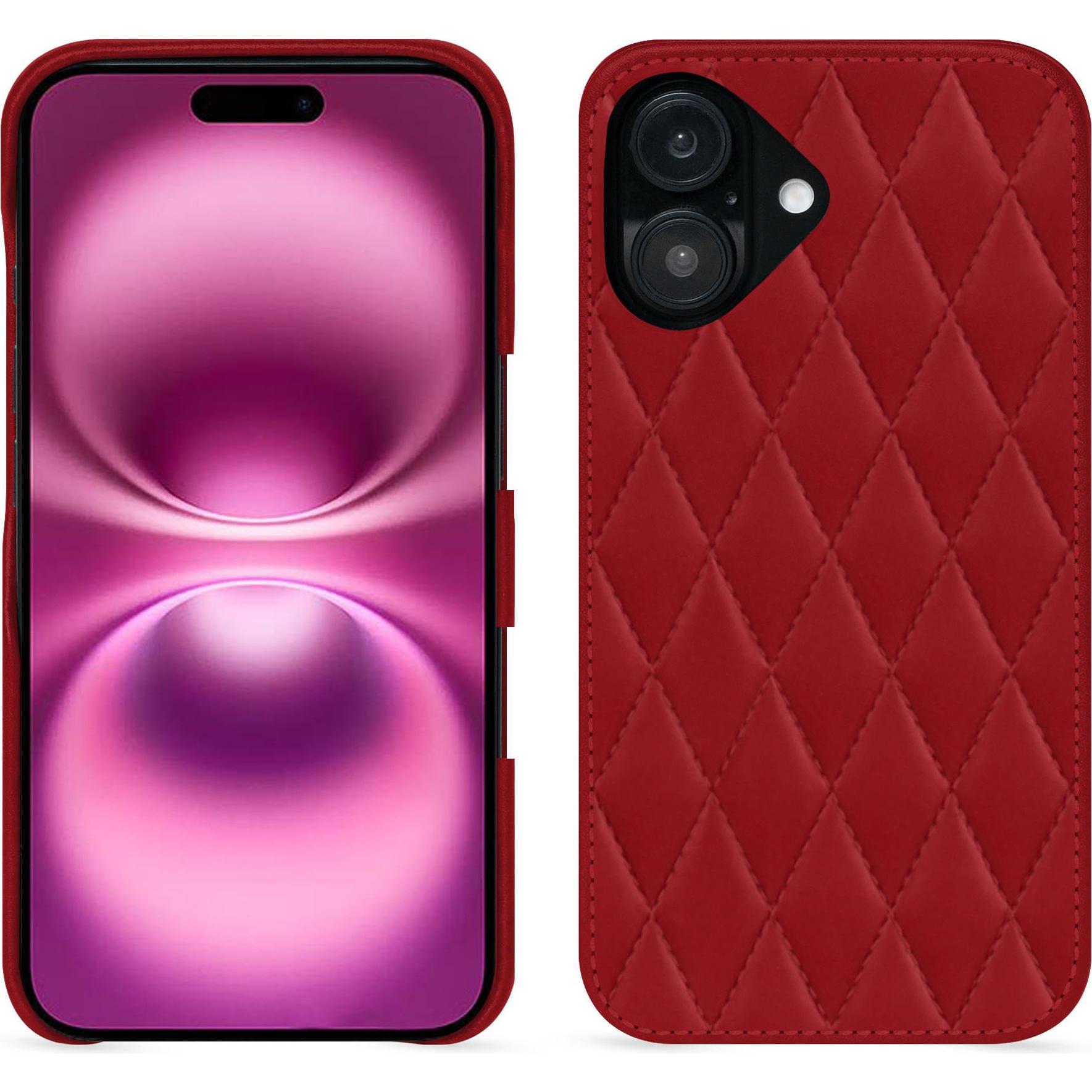 Noreve Lederschutzhülle (Apple iPhone 16 Plus), Smartphone Hülle, Rot