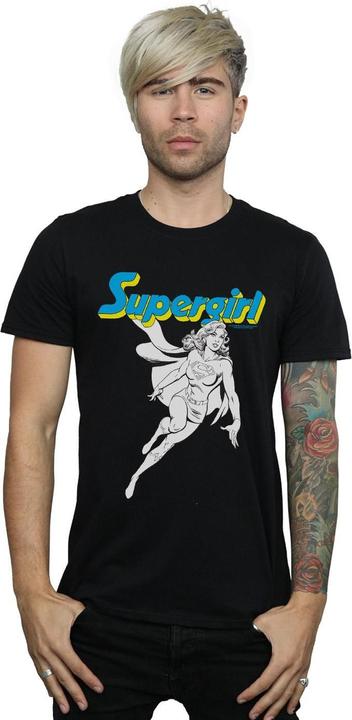 Actual product image Mens Supergirl Mono Action Pose T-Shirt (4XL)
