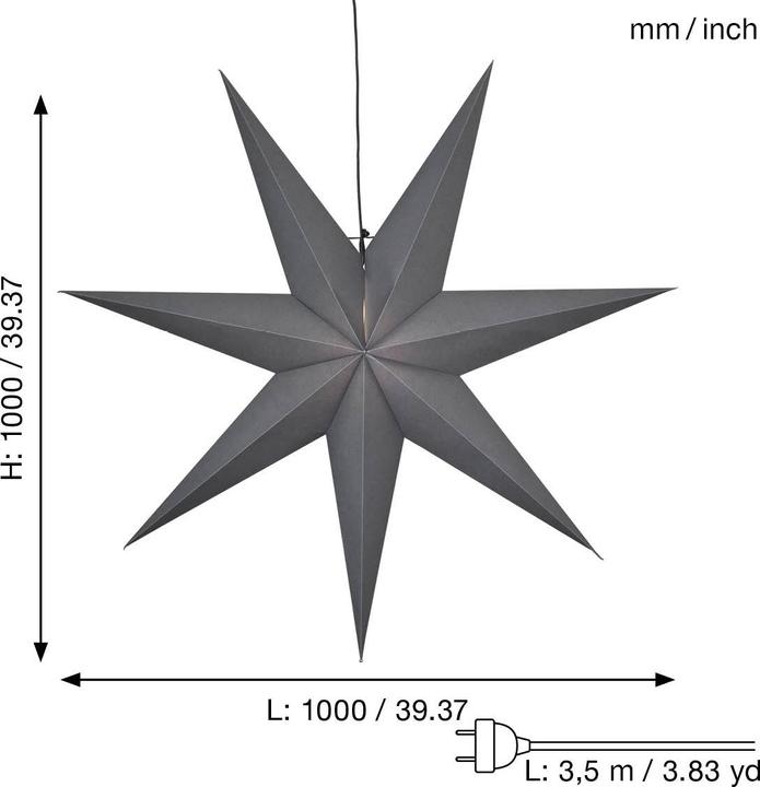 Image du produit Star Trading Étoile en papier Ozen Gris E14