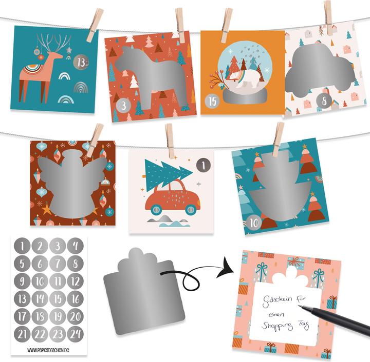 Immagine prodotto Papierdrachen Calendario dell'avvento da grattare - Boho