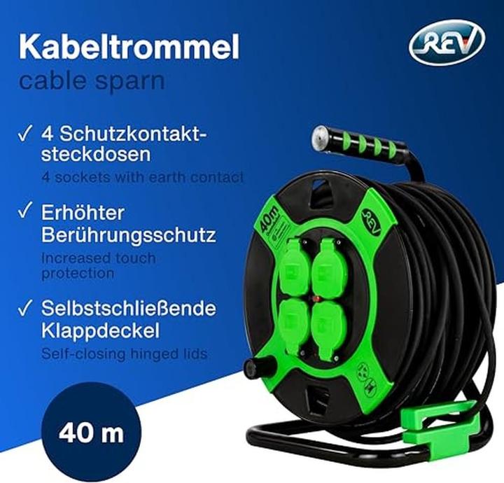 Image du produit REV Enrouleur de câble KU H05RR, 4x 40 m (40 m, 1.50 mm²² mm)