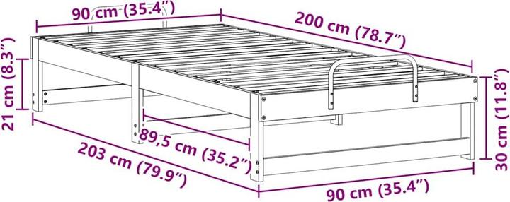 Image du produit vidaXL Bettrahmen (90 x 200 cm)