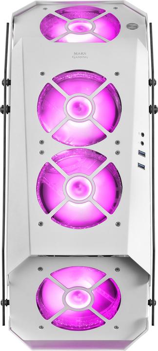 Actual product image Mars Gaming Boitier Moyen Tour Atx Mc51 RGB Avec Panneaux Vitrés (Blanc) (ATX, Mini-ITX, mATX)