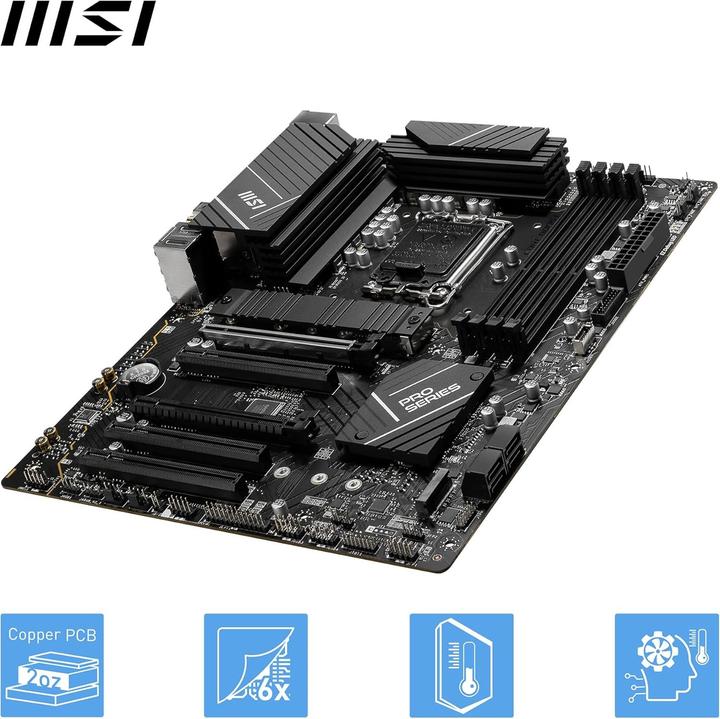 Productafbeelding MSI MB PRO B760-P Wifi DDR4 (B760, S1700, ATX, Intel) (LGA 1700, Intel B760, ATX)