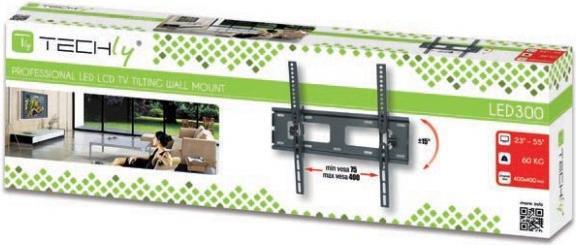 Image du produit Techly MOTION LED300 - Kit de montage (support mural inclinable) - pour écran plat - (Mur, 60 kg, 23" - 55")
