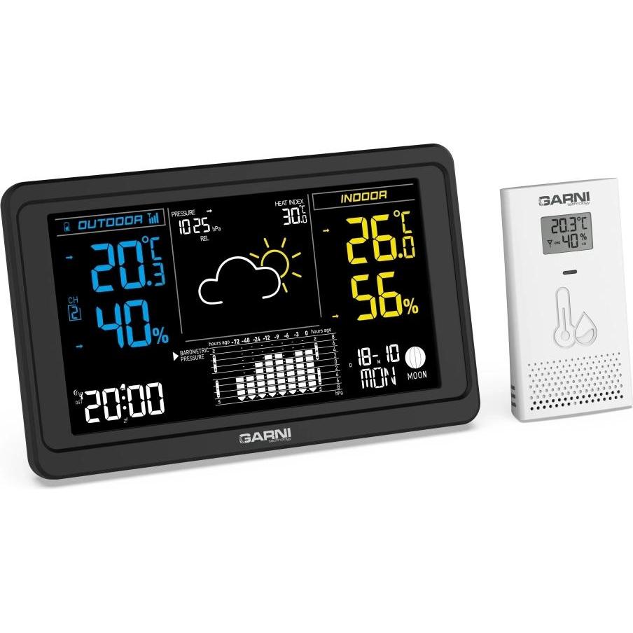 Garni 618B Precise, Stazione meteo, Nero, Bianco