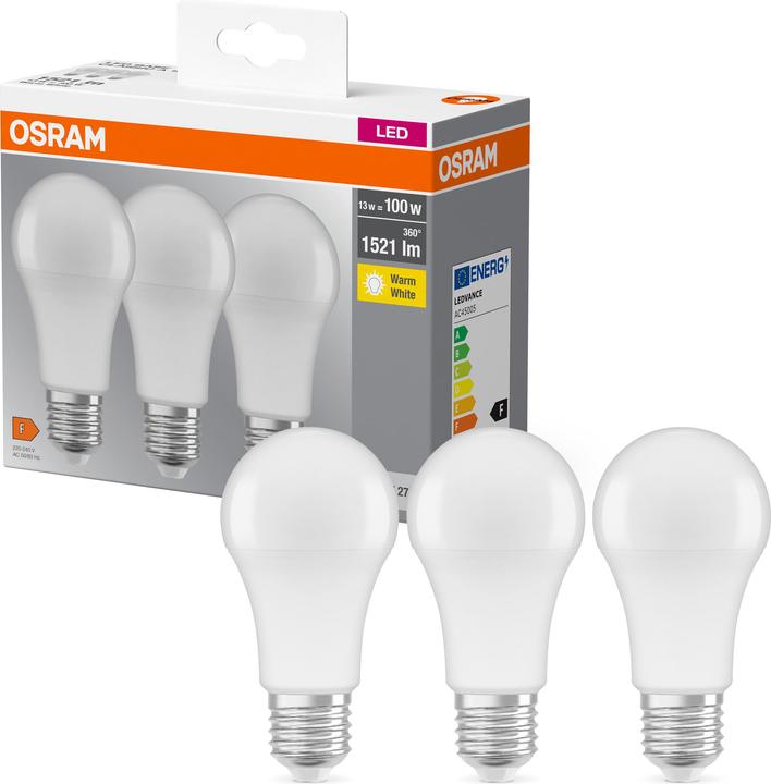 Image du produit Osram Led Base Classic A (E27, 14 W, 1521 lm, 3 x, F)