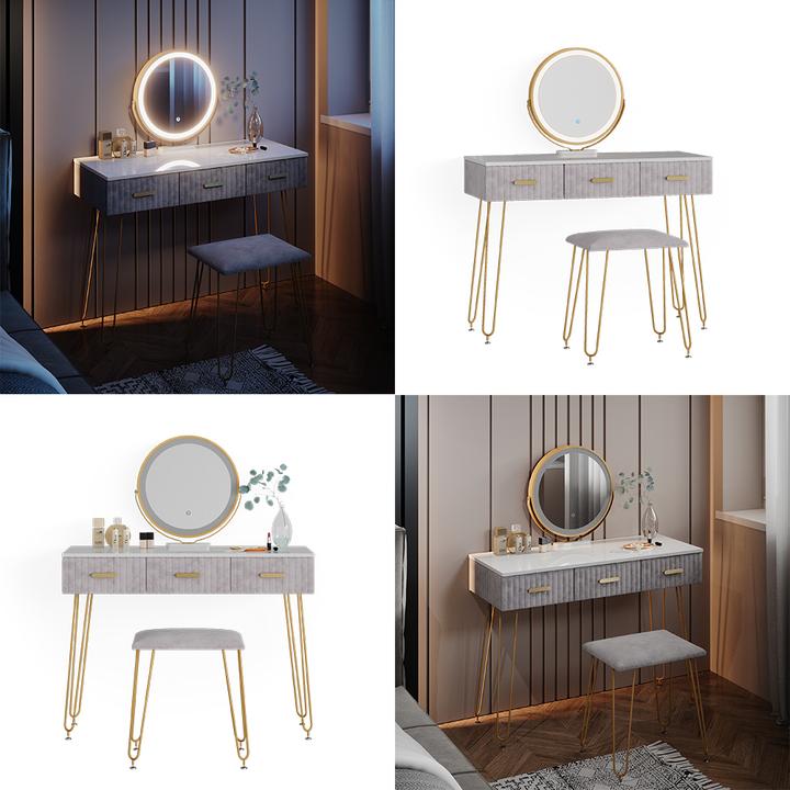 Actual product image Vicco Layla with stool and lighting (100 x 40 x 79 cm)