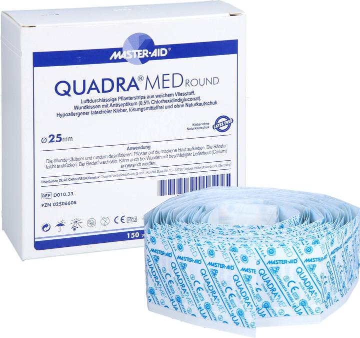 Produktbild Trusetal QUADRA MED round 22,5 mm Strips Master Aid, 150 St PFL (150 x)