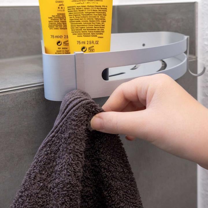 Actual product image Intirilife Shower tray with 2 hooks for drilling or gluing