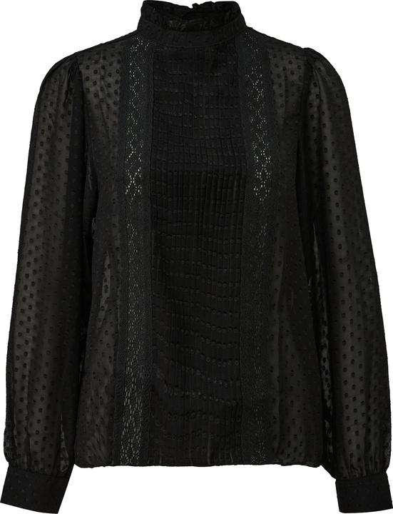 Immagine prodotto s.Oliver Bluse Transparente Chiffonbluse Biesen und Rüschen am Stehkragen (42)