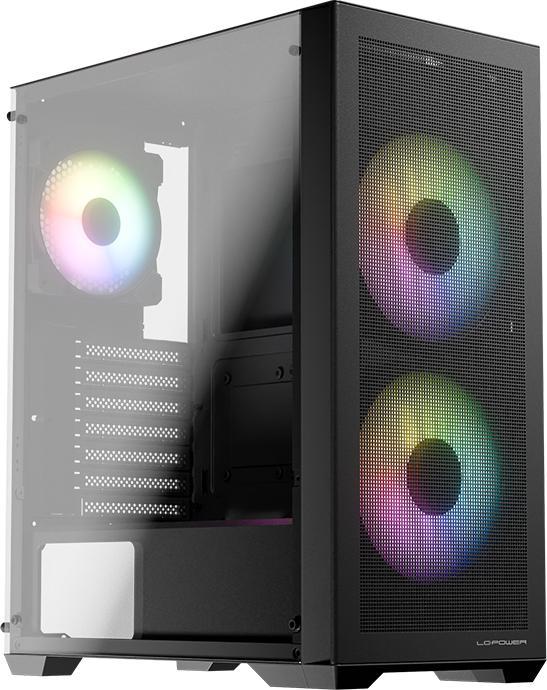 Produktbild LC-Power Geh?use Micro-ATX 717B black USB3.2/Audio,o.Netzteil (Mini-ITX, ATX, mATX)