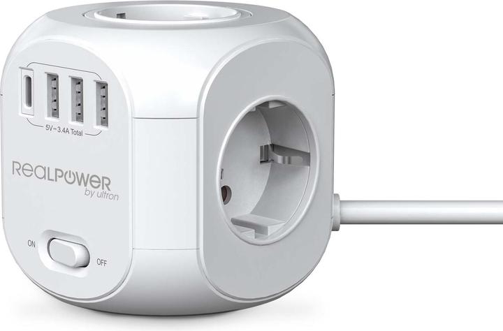 Produktbild RealPower PowerBox 431 (4x, CEE 7/3, USB-A, USB-C, 1.80 m)
