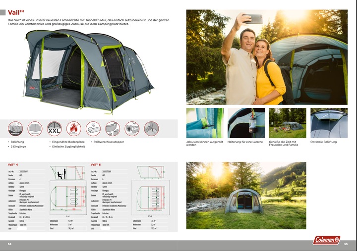 Productafbeelding Coleman Vail 4 (Tunnel tent, 15.30 kg, 4 personen)