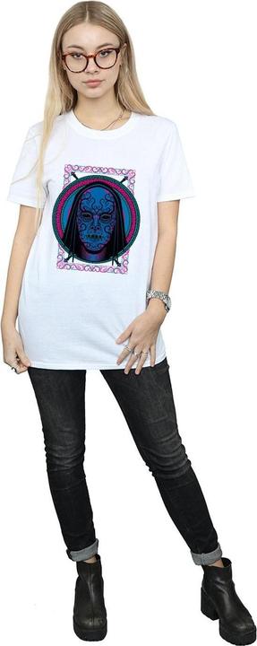 Actual product image Womens/Ladies Neon Death Eater Mask Cotton Boyfriend T-Shirt (3XL)