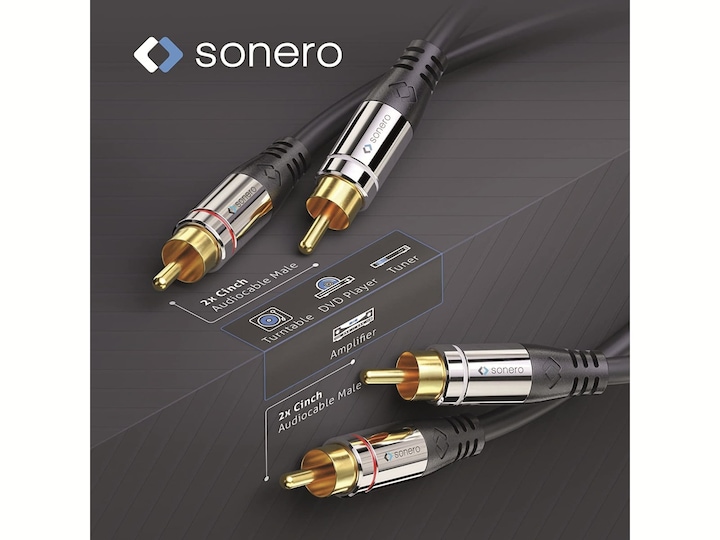 Actual product image Sonero Audio cable cinch - cinch 0.5 m (0.50 m, Cinch)