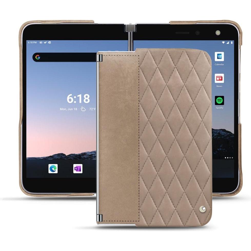 Thumbnail - Noreve Lederschutzhülle (Microsoft Surface Duo 2), Smartphone Hülle, Beige