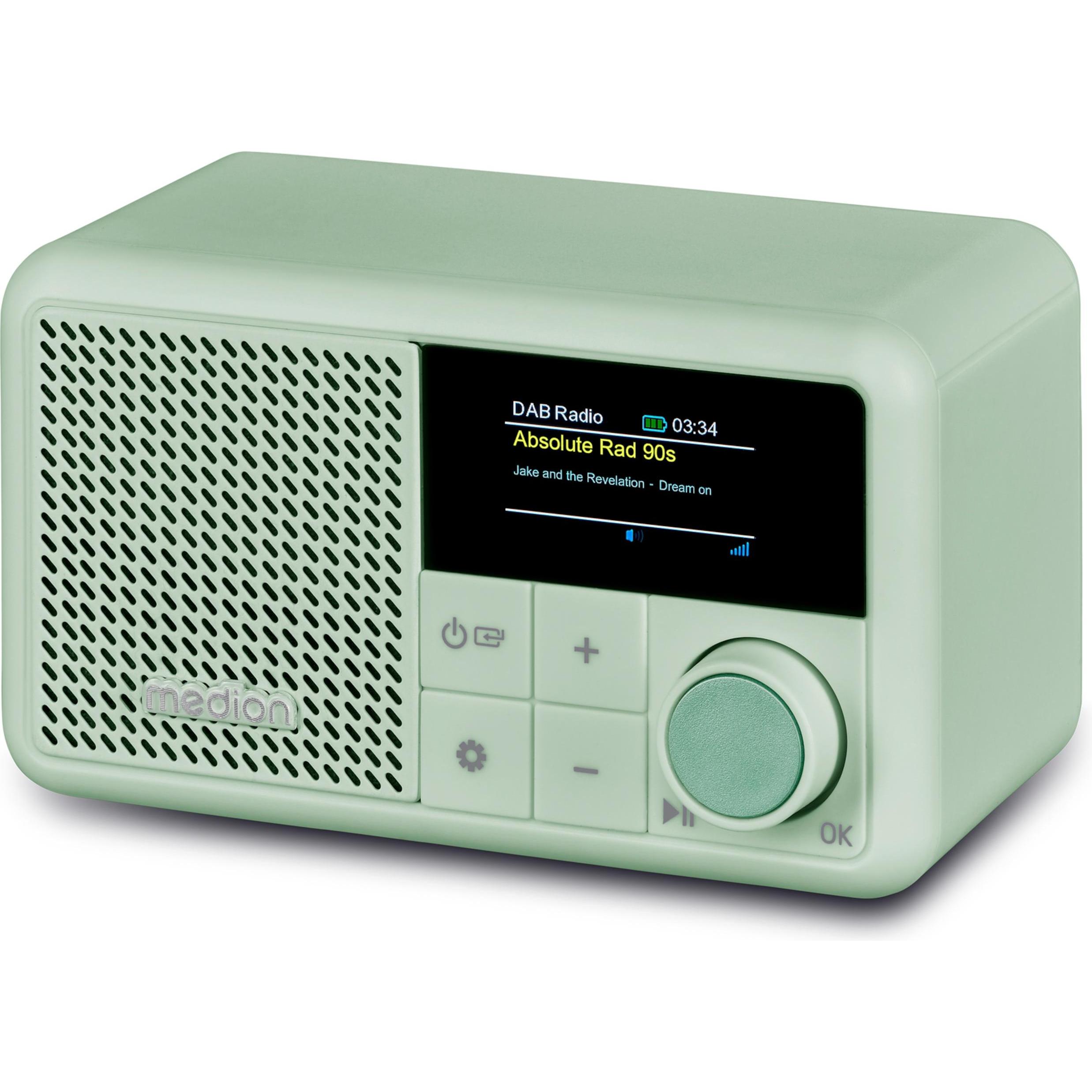 MEDION S66822 Tragbares Mini DAB Radio mit Bluetooth grün
