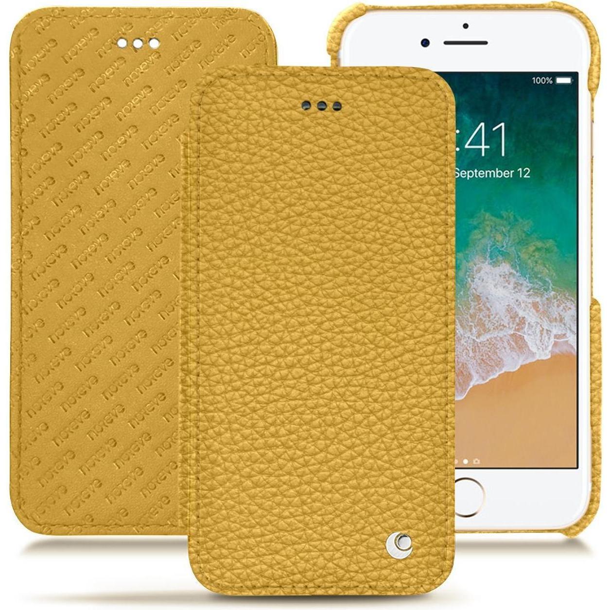 Noreve Lederschutzhülle horizontal (Apple iPhone 7), Smartphone Hülle, Gelb