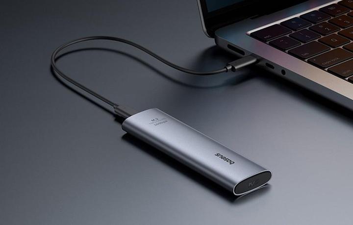 Actual product image Baseus FlyJoy Series SSD Enclosure (M.2 NVMe) Space Grey (M.2)