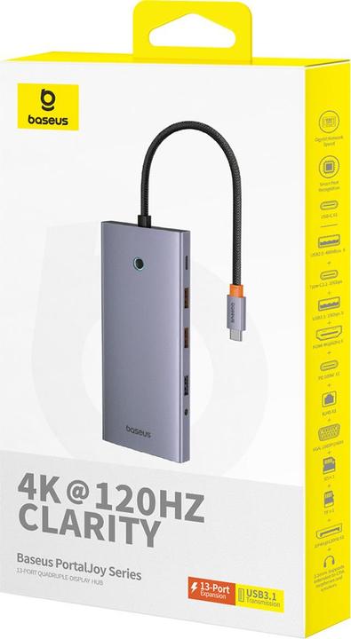 Actual product image Baseus PortalJoy 13 in 1 (USB-C, 13 Ports)