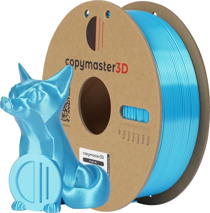 Copymaster3D PLA Silk Filament for 3D Printer, 1.75 mm, Blue (PLA, 1.75 mm)