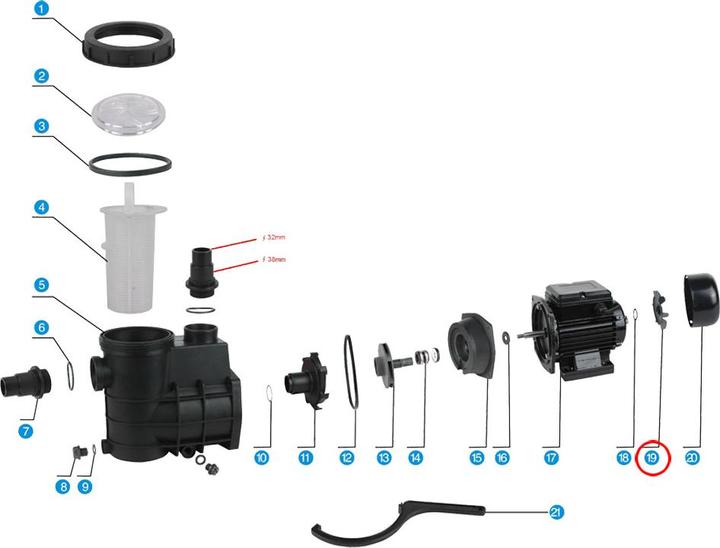 Produktbild SunSun Schwimmbadpumpe HZS-200 300 Ersatzteil Lüfter Pool Pumpe