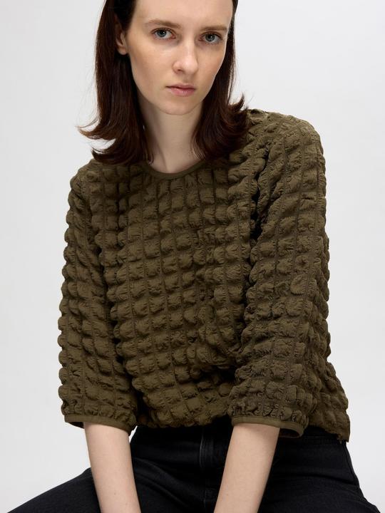 Actual product image Selected Textured top with 3/4-length sleeves (XS)