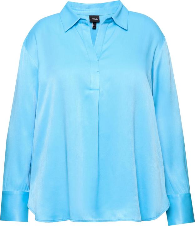 Produktbild Ulla Popken Tunikabluse, Satin, Zierfalte, Hemdkragen, Langarm (42, 44)