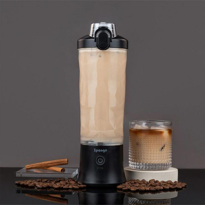 Actual product image Sponge 600ml Shaker USB-C charging Black
