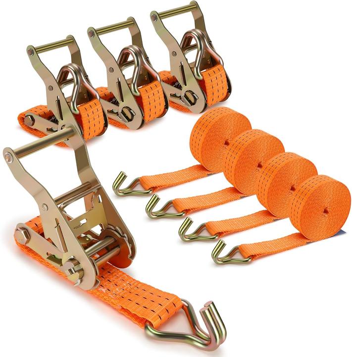 Zikenis 4-teiliges Spanngurte mit Ratsche-Set, 3000KG