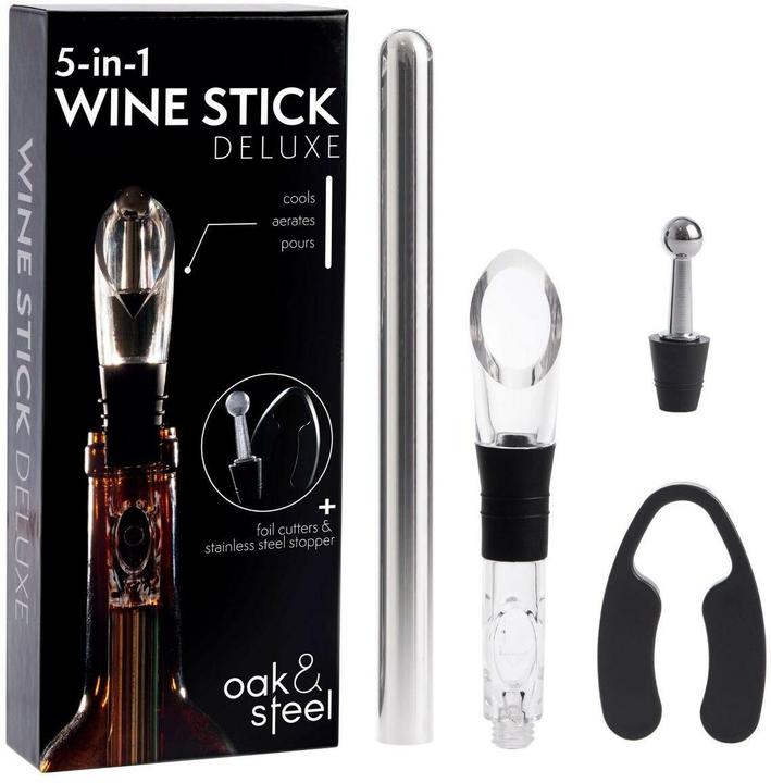 Immagine prodotto Oak & Steel Set regalo di accessori per vino premium 5 in 1 (Versatore di vino)