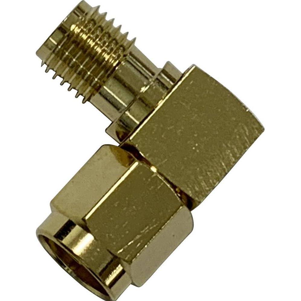 Wittenberg Antennen Adapter SMA WINKELSTÜCK SMA Stecker auf SMA Buchse vergoldet, Cavo + Spina elettrica, Argento