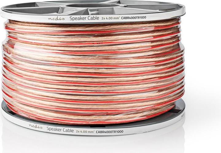 Productafbeelding Nedis Luidsprekerkabel| 2x 4,00 mm²| Koper| 100,0 m| rond| PVC| Transparant| - Verlenging (100 m, 4 mm²)