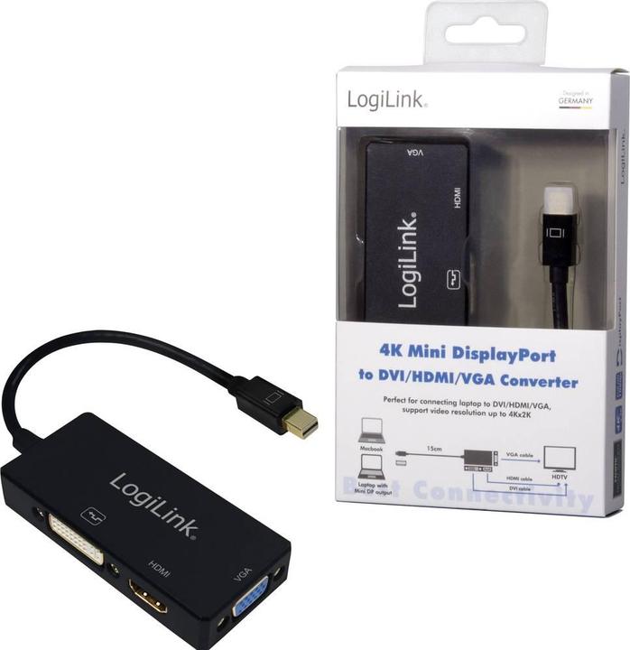 Productafbeelding LogiLink 4K Mini-DisplayPort (DVI, HDMI, VGA, 8.70 cm)