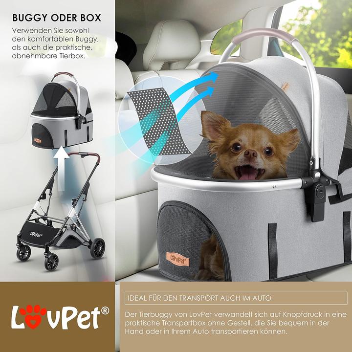 Produktbild Lovpet Hundewagen (Hund, Katze, Atmungsaktiv, Faltbar)