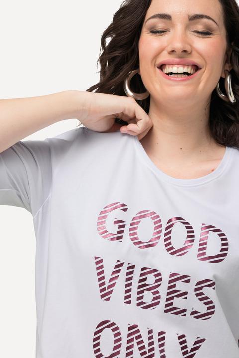 Image du produit Ulla Popken T-shirt « Good Vibes Only », col rond et manches courtes (46, 48)