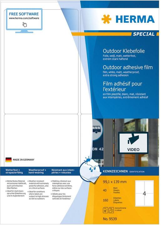Actual product image HERMA Weatherproof labels A4