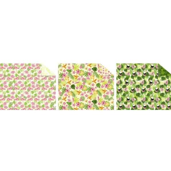 Ursus, Bastelpapier, Fotokarton 'Tropical' 300g/qm 49,5X68cm VE=10 Bogen 3 Motive (300 g/m², 1 x)