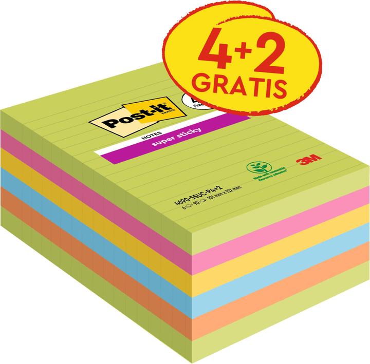 Actual product image Post-it Super Sticky Promo (101 x 152 mm)
