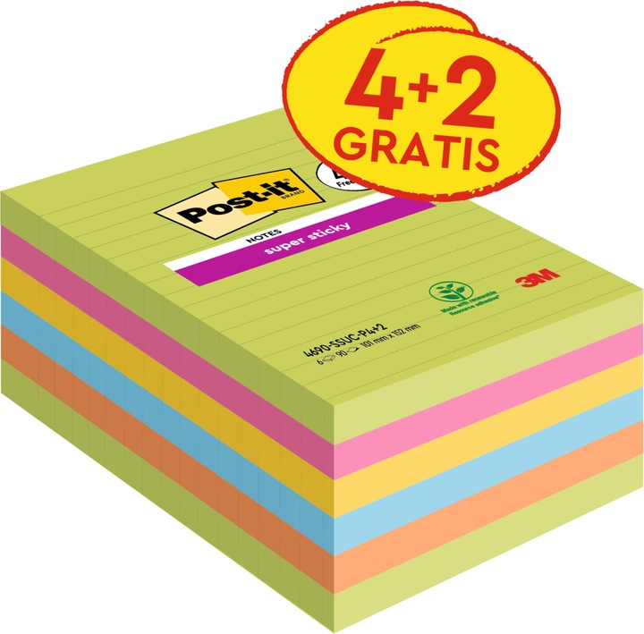 Immagine prodotto Post-it Promo super appiccicosa (101 x 152 mm)