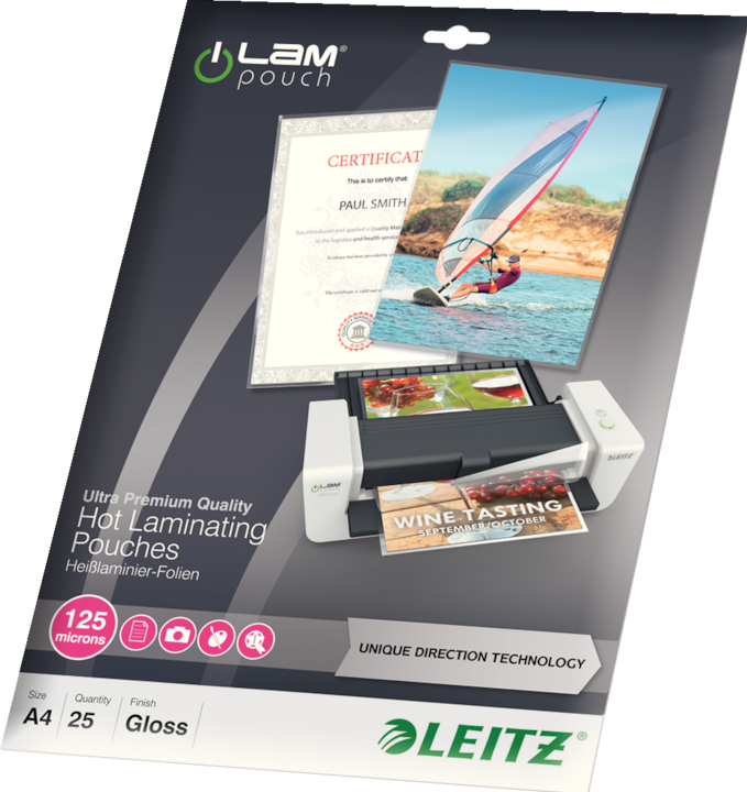 Productafbeelding Leitz Lamineerfilm (A4, 25 Stuk, 125 µm)