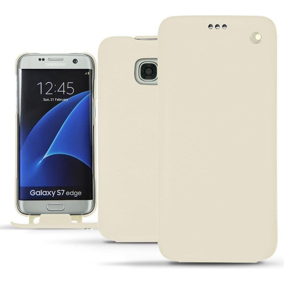 Noreve Lederschutzhülle vertikal (Samsung Galaxy S7 Edge), Smartphone Hülle, Weiss