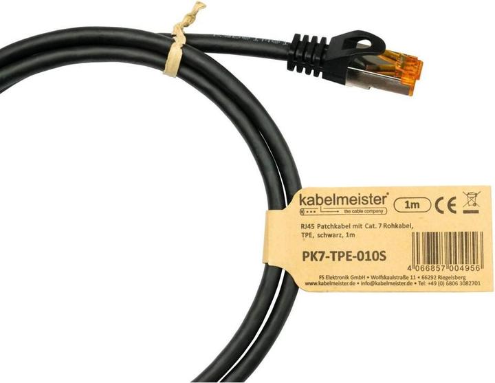 Produktbild Varia Cat.7 RJ45 Patchkabel TPE schwarz 0,5m geschirmt (S/FTP, CAT7, 0.50 m)