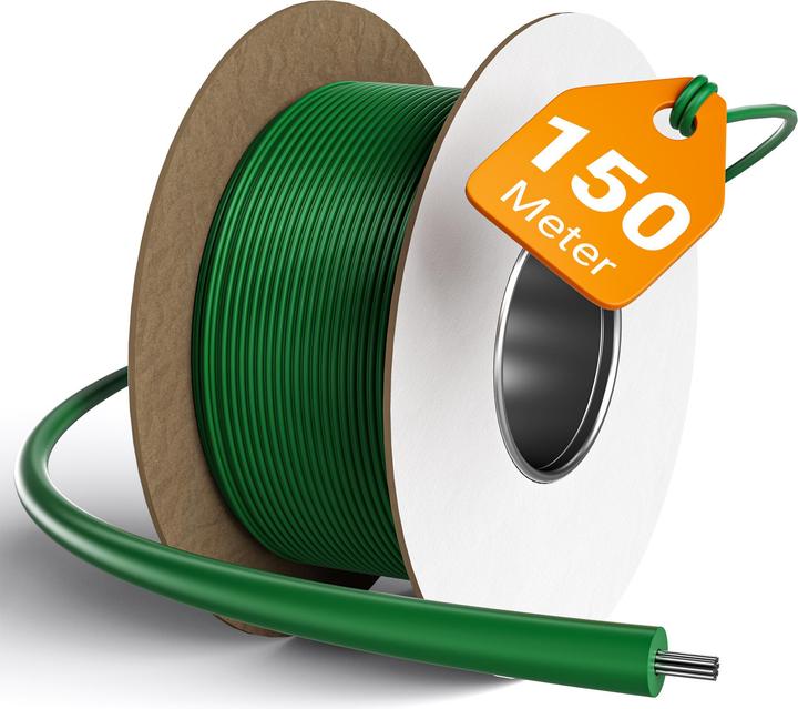 Produktbild Wiltec 150m Begrenzungskabel Mähroboter Rasenmäher Kupferdraht verzinnt Gras (Mähroboter, Mähroboter Installation)