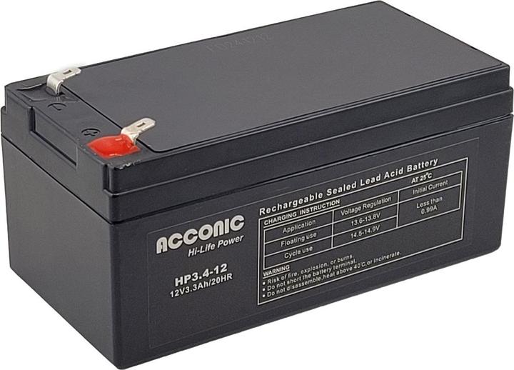 Actual product image Acconic HP3.4-12 Hi-Life Power AGM 12V 3,4Ah USV-Batterie (12 V, 3.40 Ah)