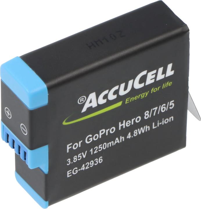 AccuCell Akku passend für GoPro Hero 8 Black und Hero 5, 6, 7